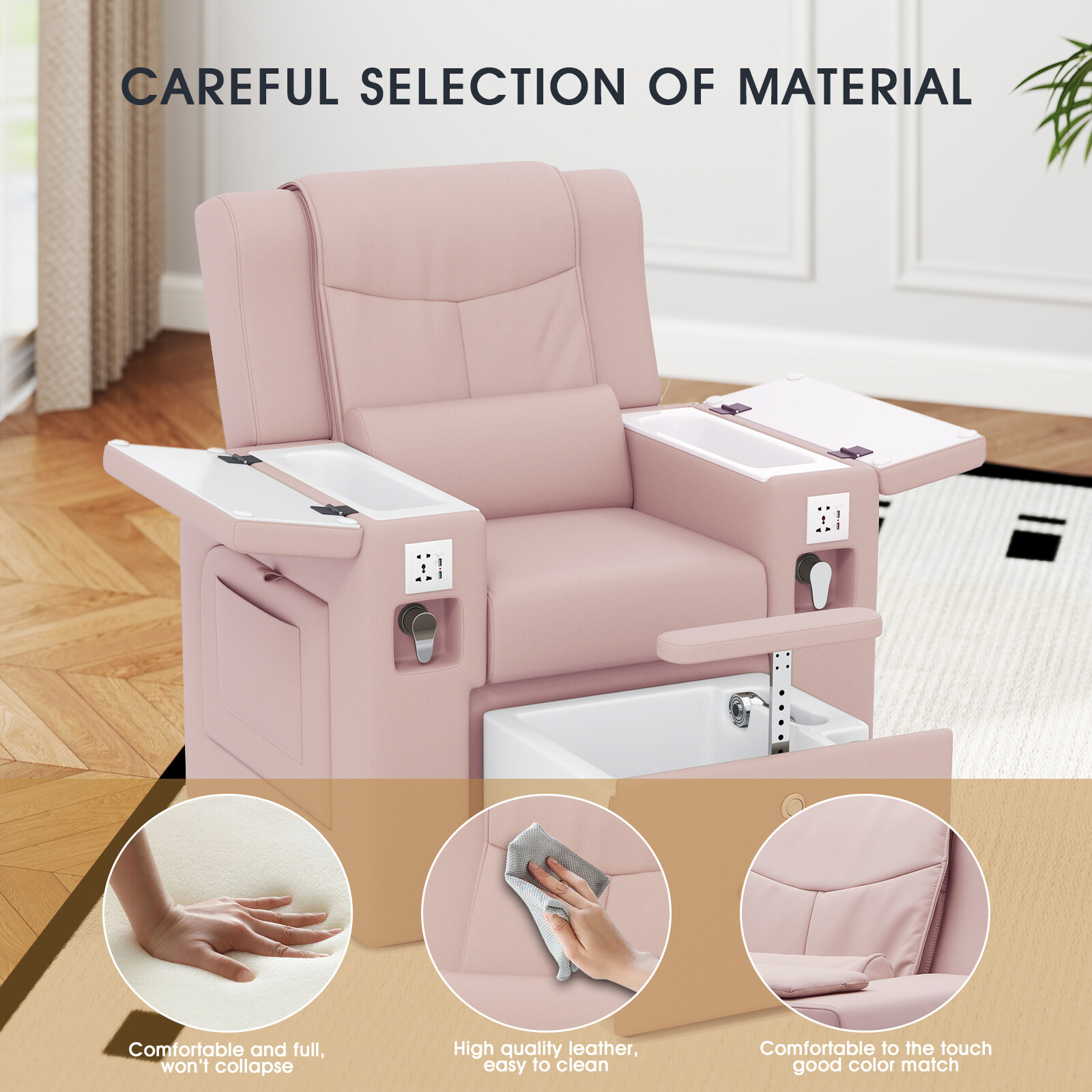 New Pro Pedicure Manicure Massage Recliner Chair Nail Beauty Spa w/Foot Bathtub