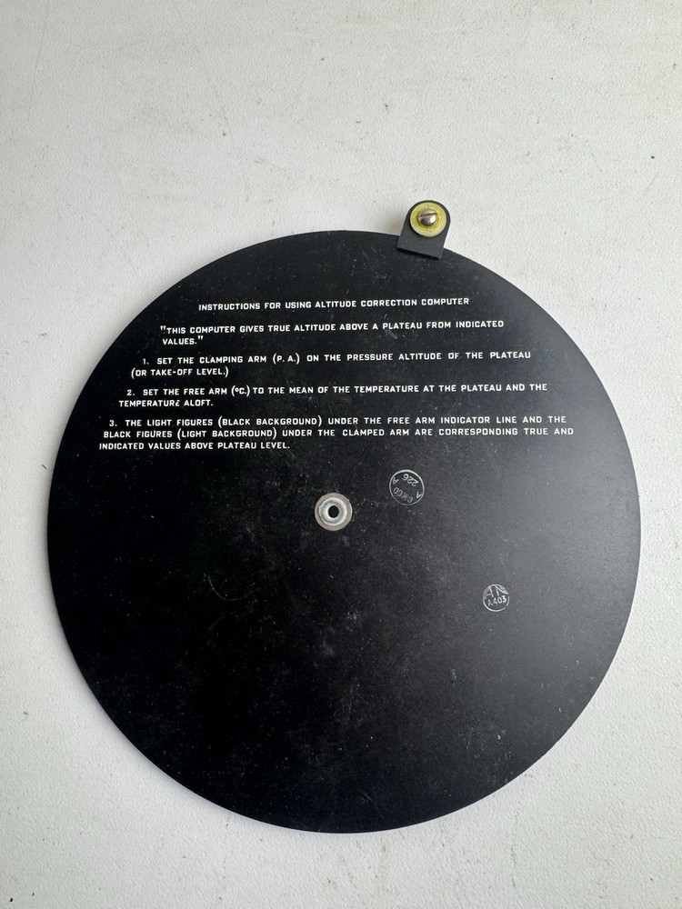 5 US Army Air Forces Flight Time Distance Computer Altitude Correction Air