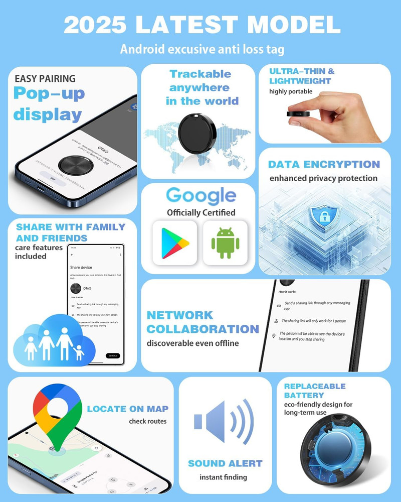 Air Tags for Android,Air Tags-4 Pack Android,Android Tracker Tags,2 Year Battery