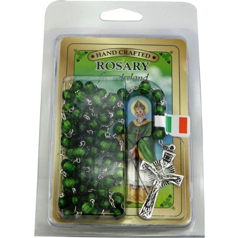 JC Walsh & Sons Ltd. Green Pumpkin Shaped Rosary Glass Beads Hangable Pack