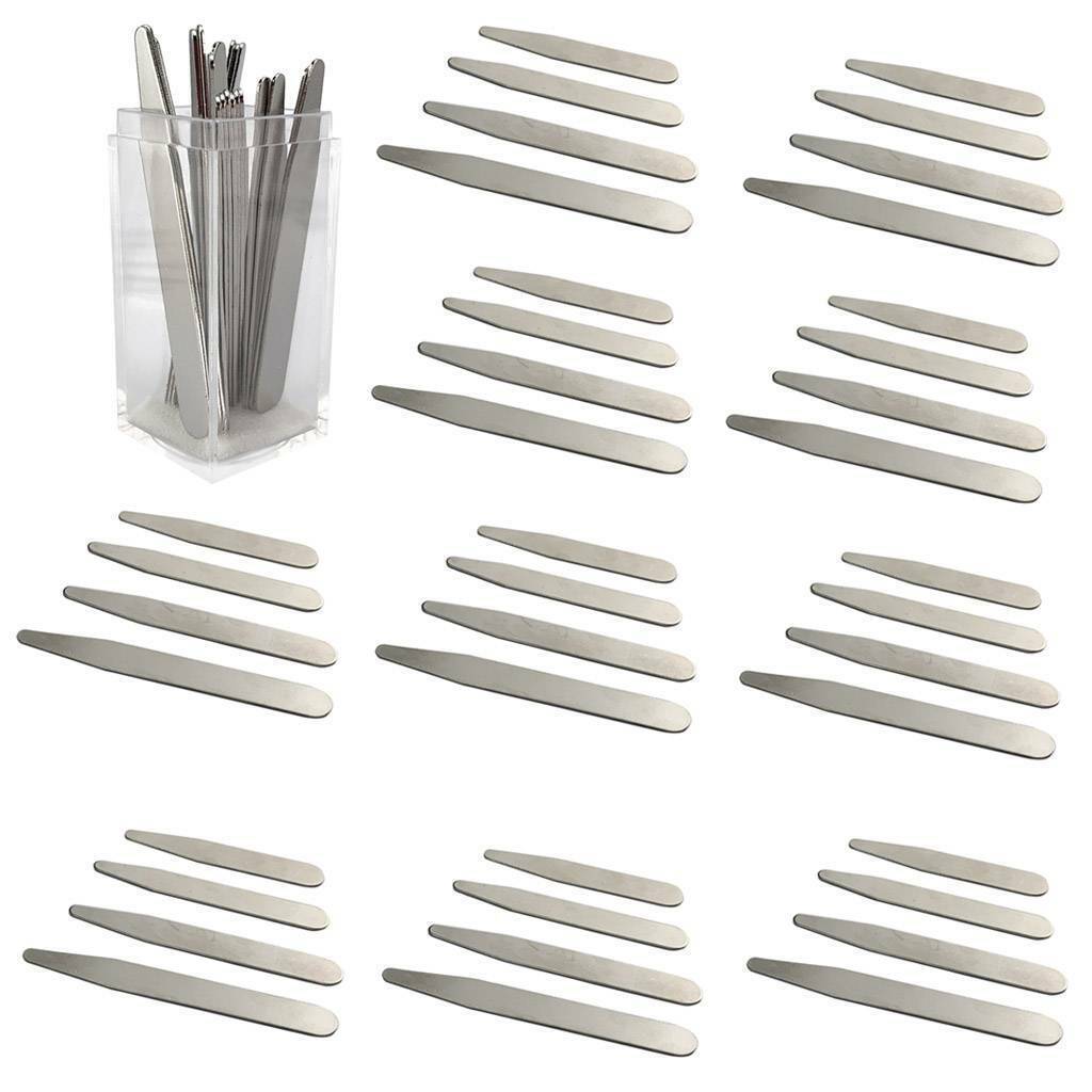 20/36/40Pcs Metal Collar Stays 10 Magnets 4 Sizes With Box For Men Dress Shirts