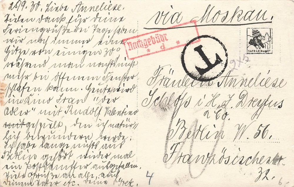 687130) Russia foreign map via Moscow to Berlin