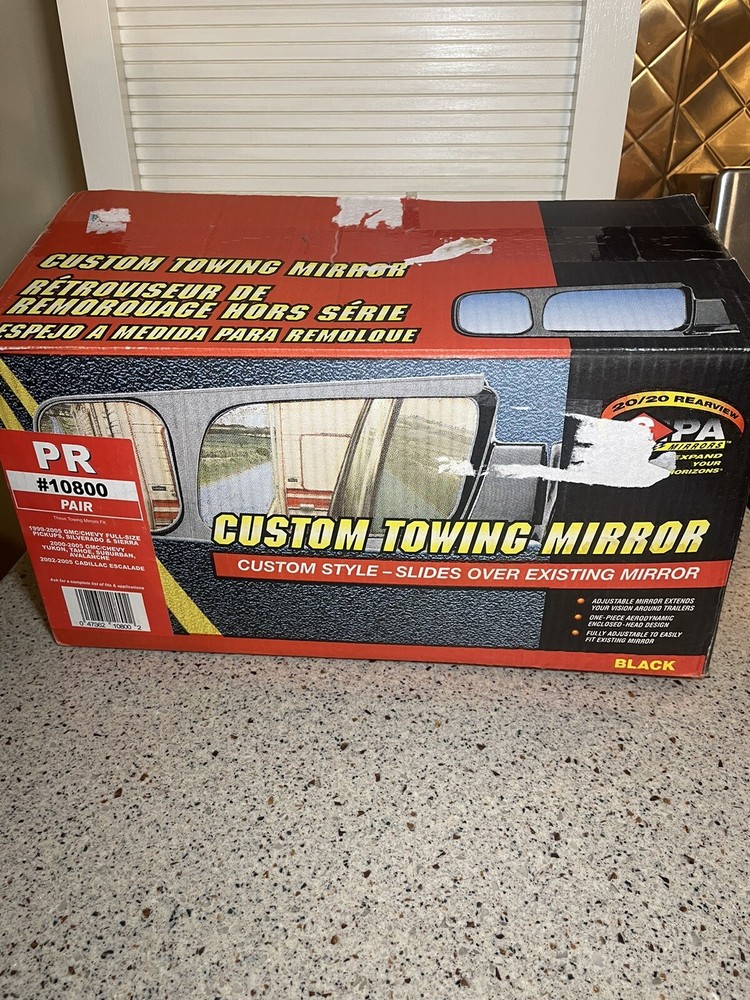 CIPA Towing Side Mirrors GMC Chevy Black Driver/Passenger - SET