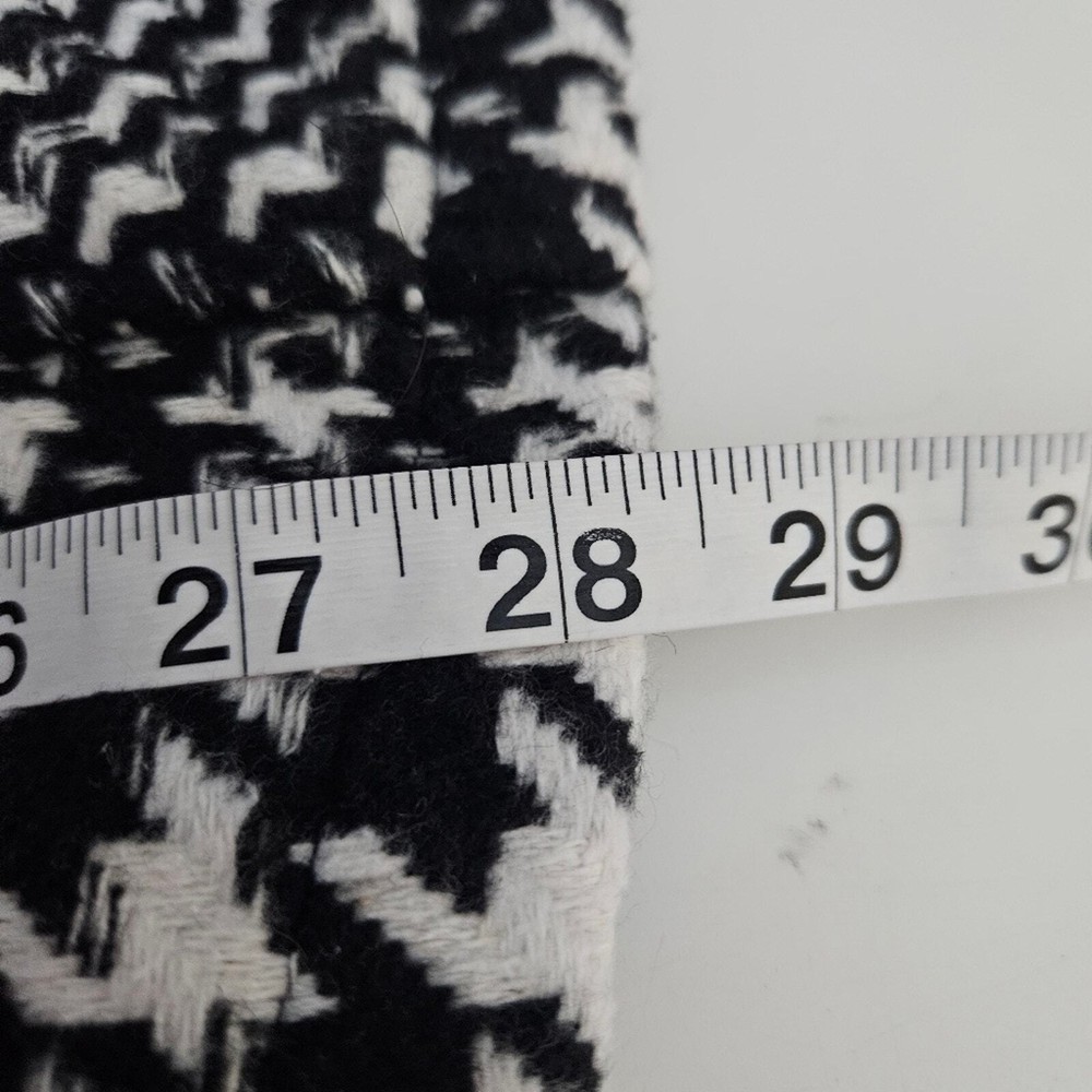 Me Jane Herringbone Pattern Lined Coat Button Front With Belt & Pockets Sz Small