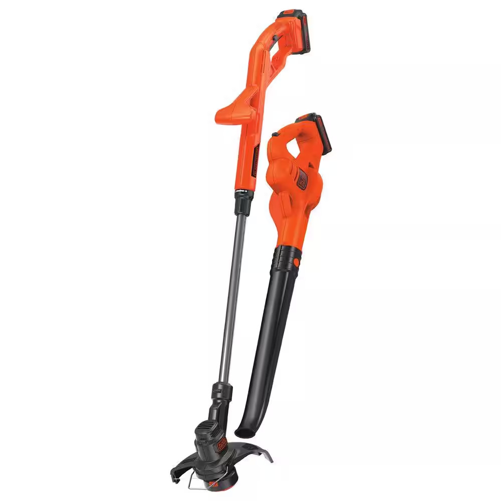 20V MAX Cordless Battery Powered String Trimmer & Leaf Blower Combo Kit with (2)