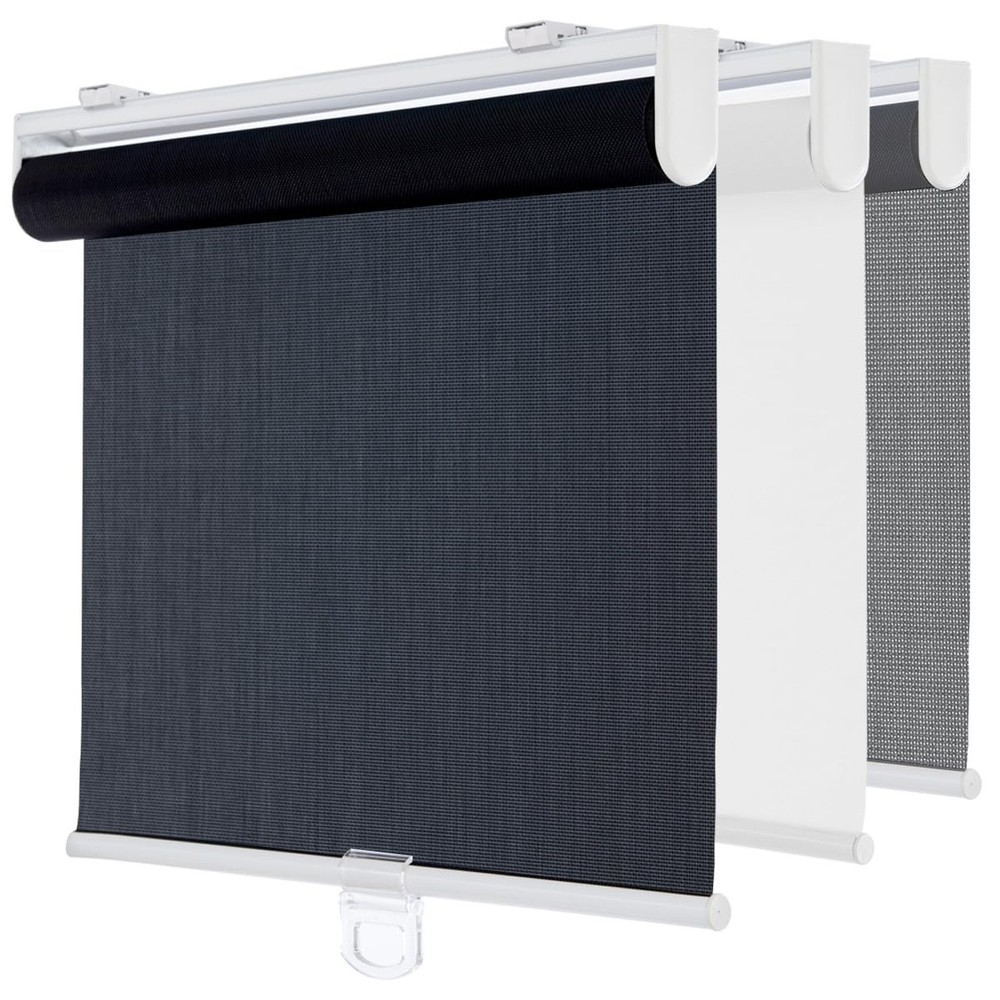 Cordless Roller Shades for Windows,Light Filtering Pull Down Blinds,Solar Scr...