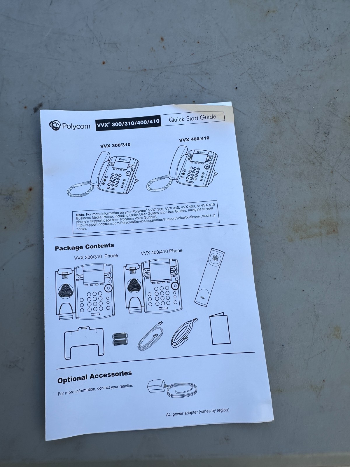 Polycom VVX410 Gigabit IP Phone w/Power supply, anti-twist handset connector