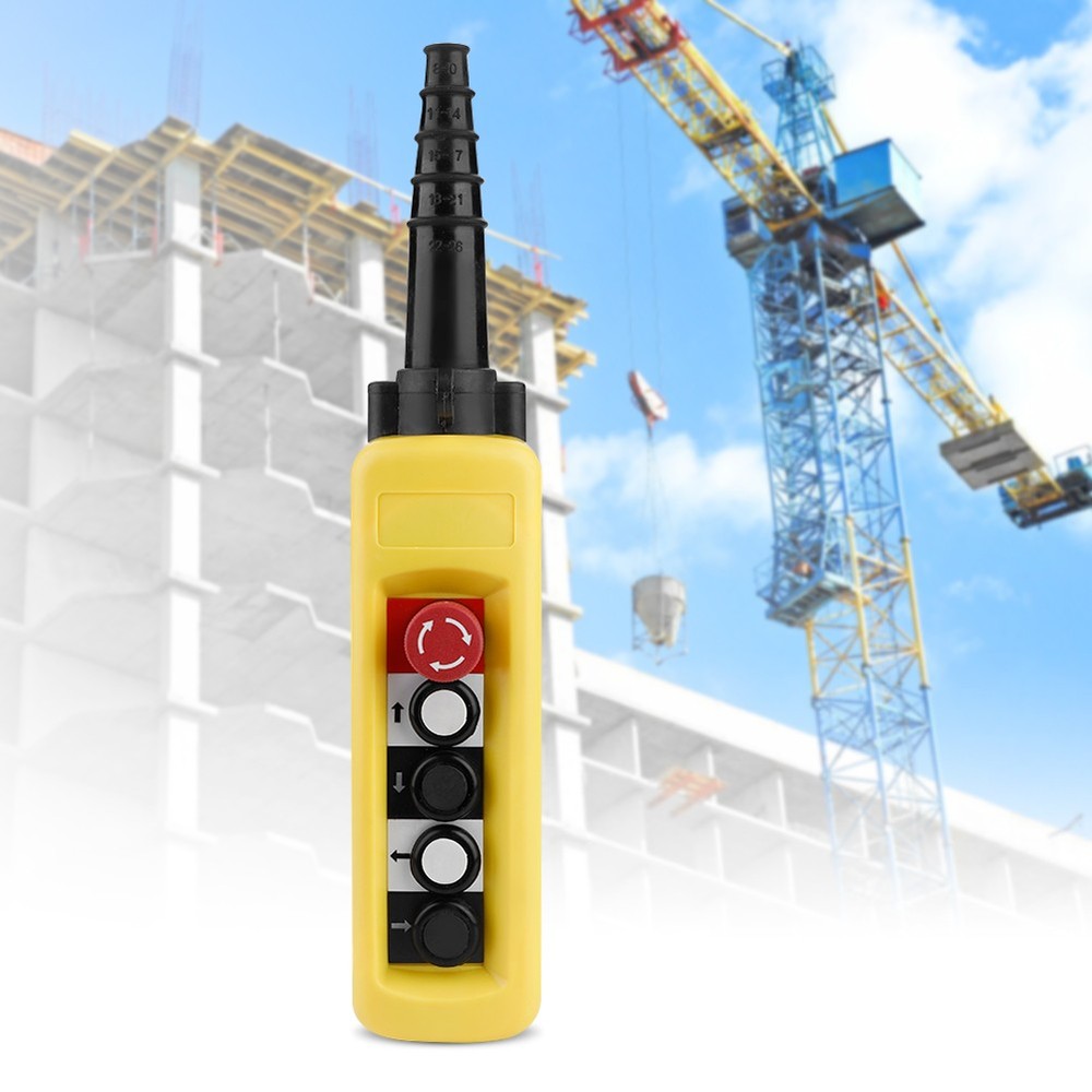 Crane Chain Hoist Push Button Switch Lifting Pendant Controller 4 Buttons Hot↑