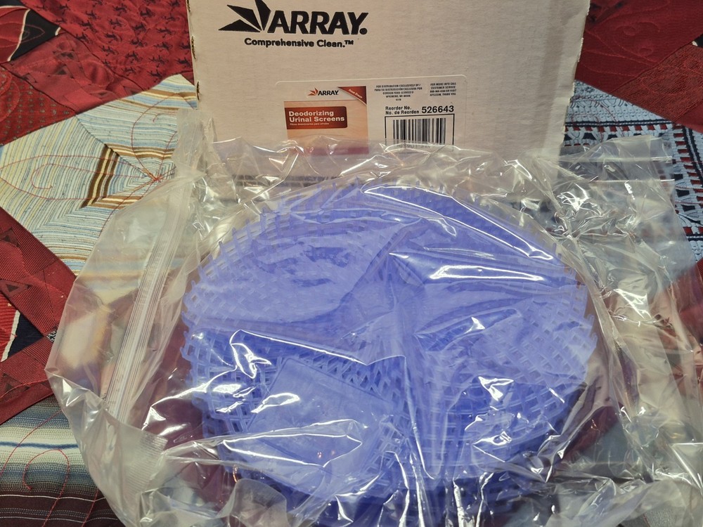 Array Deodorizing Urinal Screen Anti Splash Deodorizer Ocean Breeze 12 Count