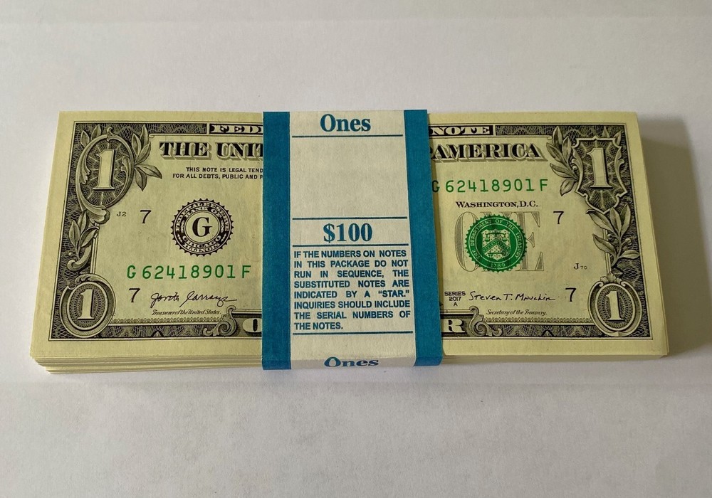 $1 2017A Chicago Banknote from uncircluated BEP strap - 1 note