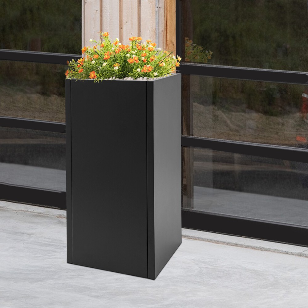 Tall?Outdoor/Indoor?Planter?Box,?Rectangular?Large?Flowerpot,?Tall?Metal?Planter
