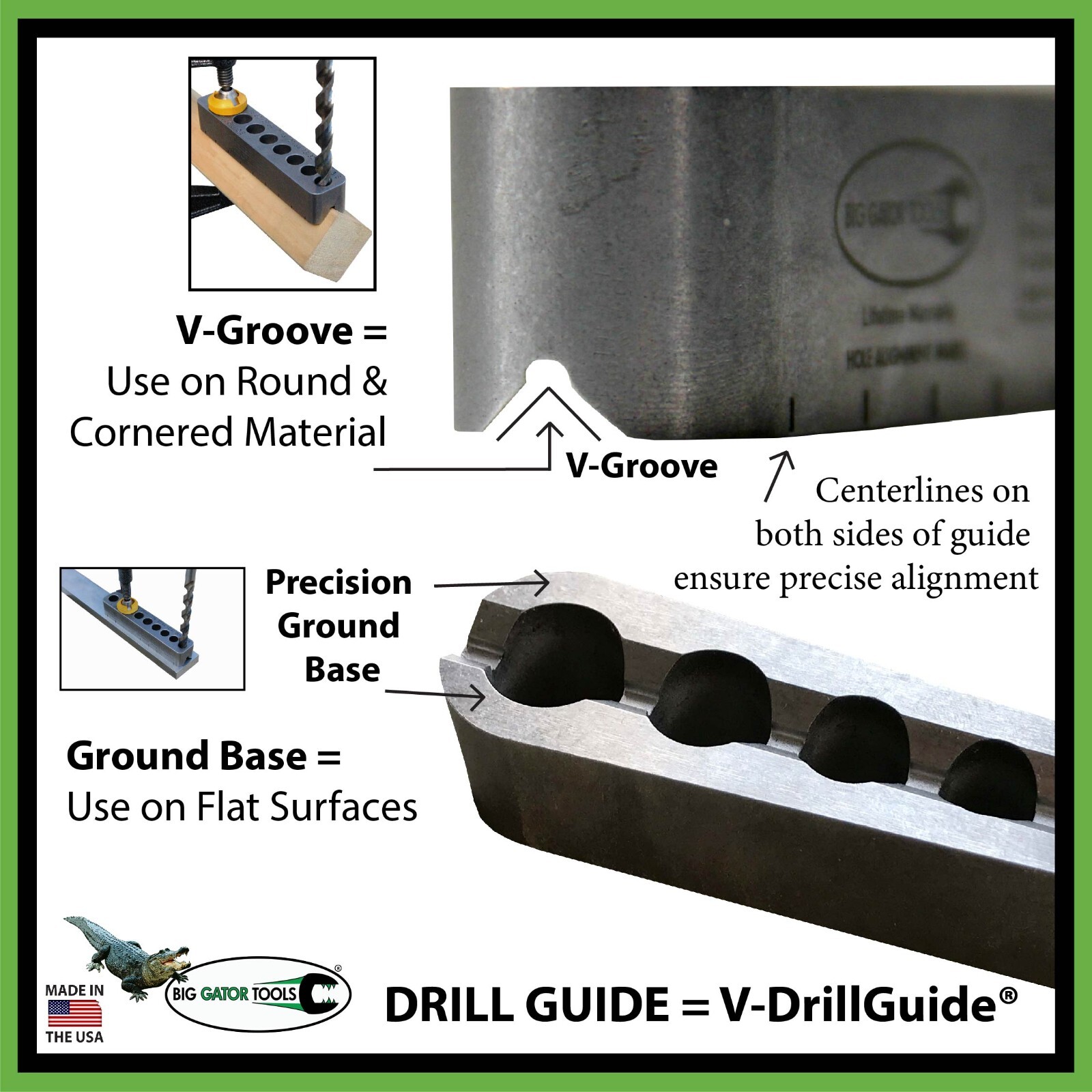 Drill guide - Helps drill gun parts, barrels, pistols, sites, slings, gunsmith