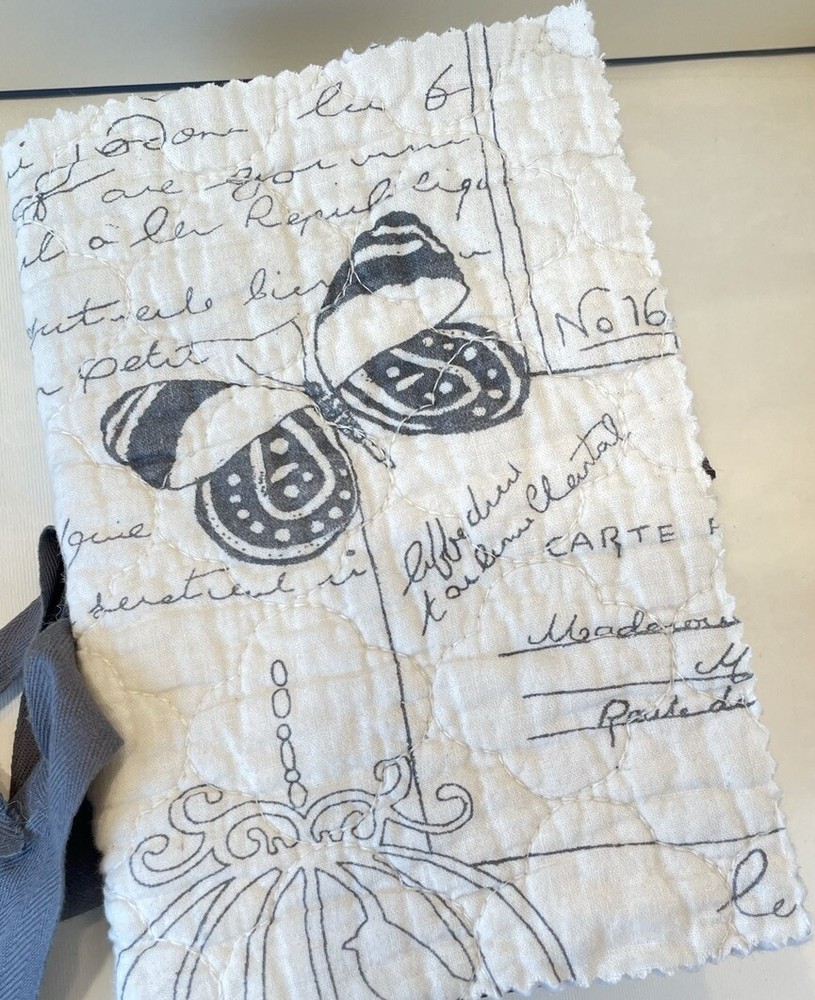 Junk Journal Butterfly Bird Grey Ivory Keepsake Diary Book Interactive NEW