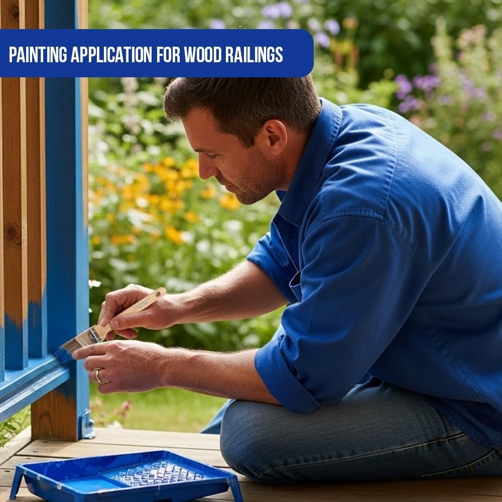 Paint Brush Set Five Piece Flat and Angle Brushes for Interior Exterior Use