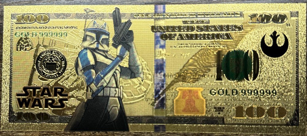 Captain Rex (Alt) - Clone Wars - Star Wars Gold Banknote Collectible $100 Bill