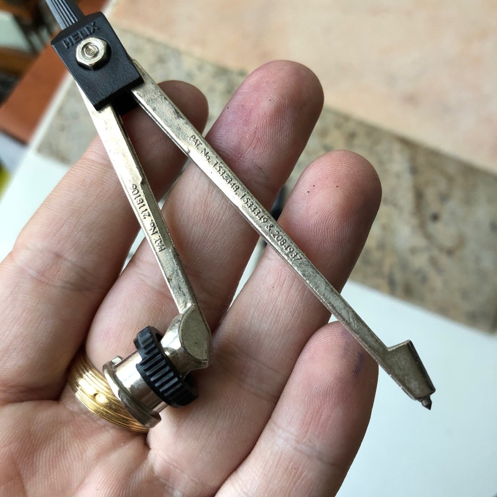 Set of 4 Vintage Drafting Tools - Compasses & Ruling Pen