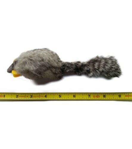 Rabbit Fur Mouse Cat Toy with Squeak Sound - Gray