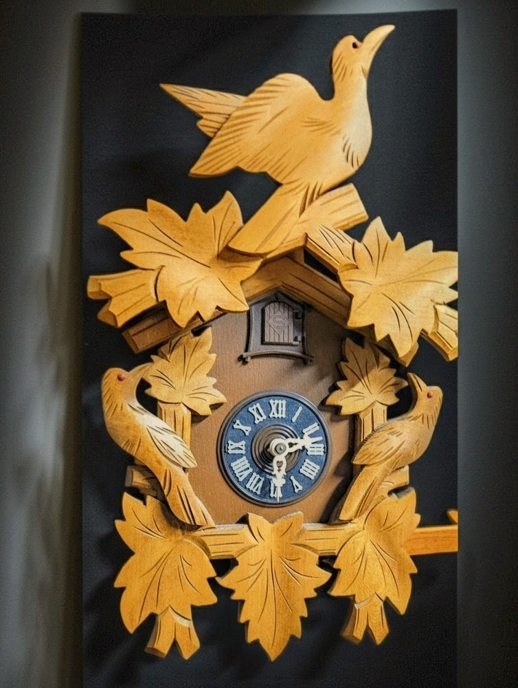 Vintage Antique Germany Black Forest Strike,Cuckoo Clock, 2 Weights Driven clock