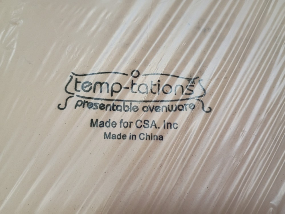 temp-tations 8 Piece Combo, Ceramic & Basket Nesting Bakeware Set, lids (new)
