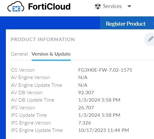 FortiGate FG-300E Network Security-Firewall "unregistered"