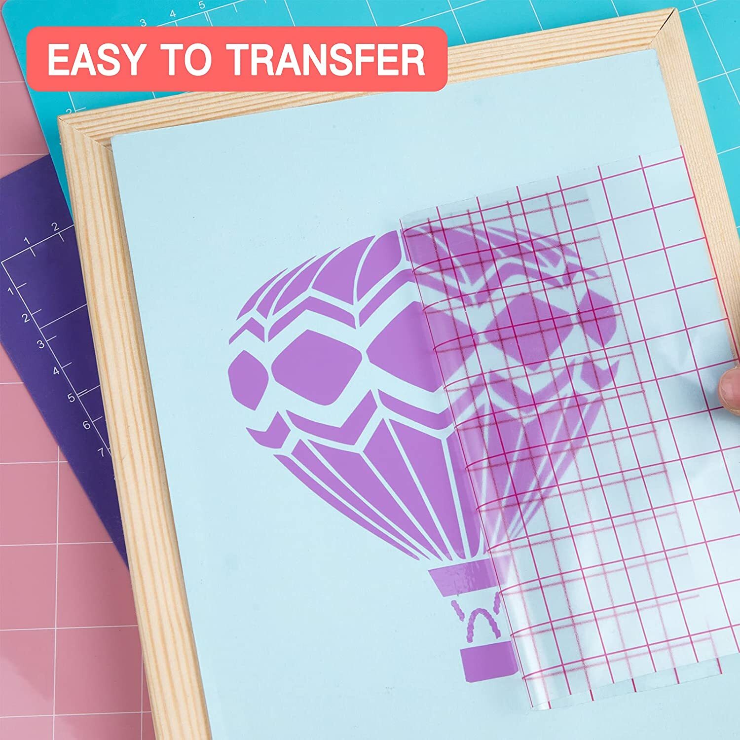 HTVRONT Vinyl Transfer Tape Roll - Craft Application Paper for Cricut with Grid