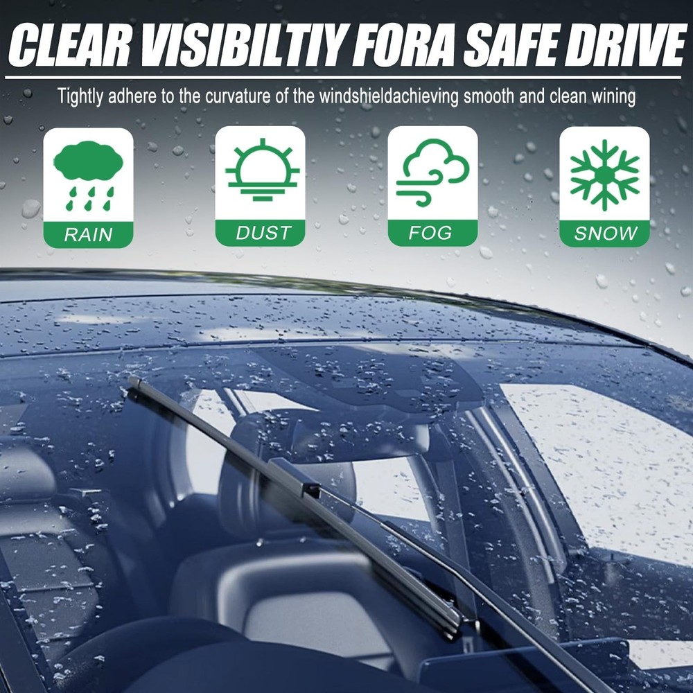 Double Sided Rubber Strips windshield wipers, Replace for 2008-2019 Highlande...