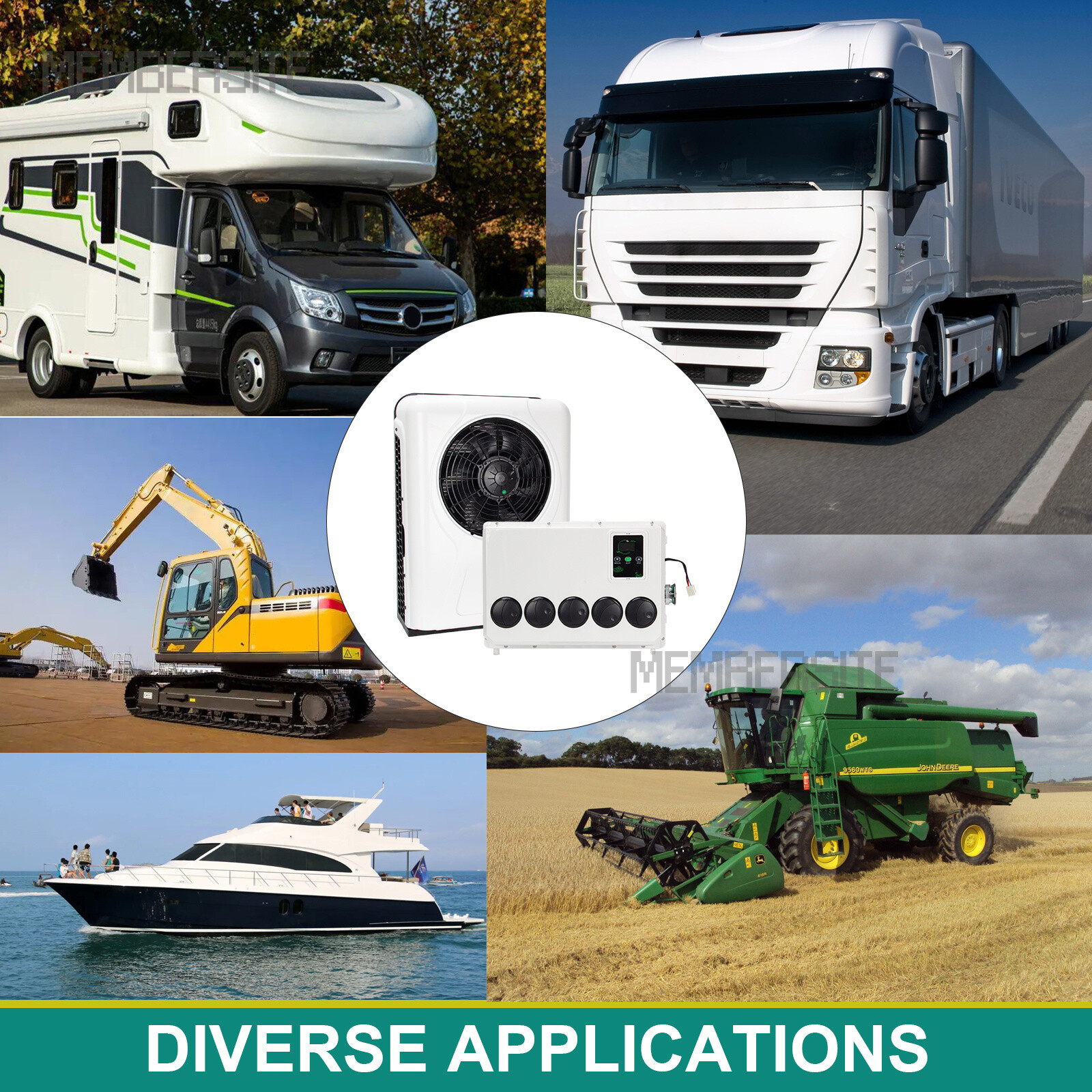 12000 BTU 12V Split AC Truck Cab Air Conditioner For Semi Trucks Bus RV Caravan