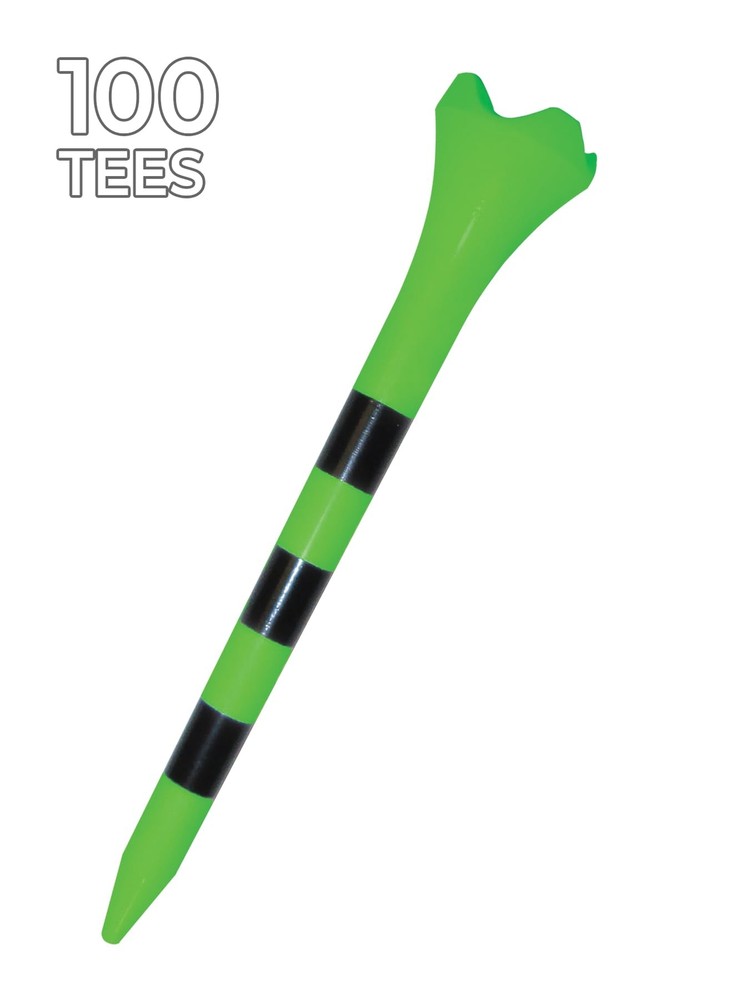 100PCS 3-1/4 Inch Pride Performance Striped Golf Tees Durable Bulk Pack