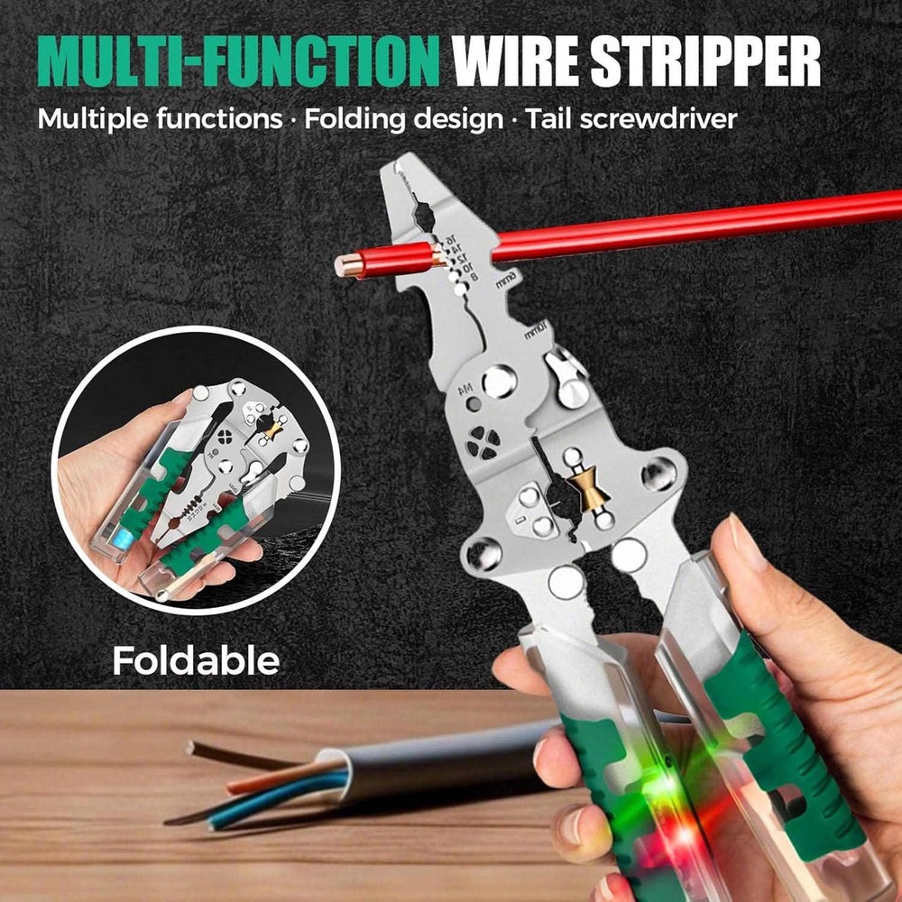 1 PCS Multi-Functional Fold Wire Stripper Scissor With Electrical Test & Sound