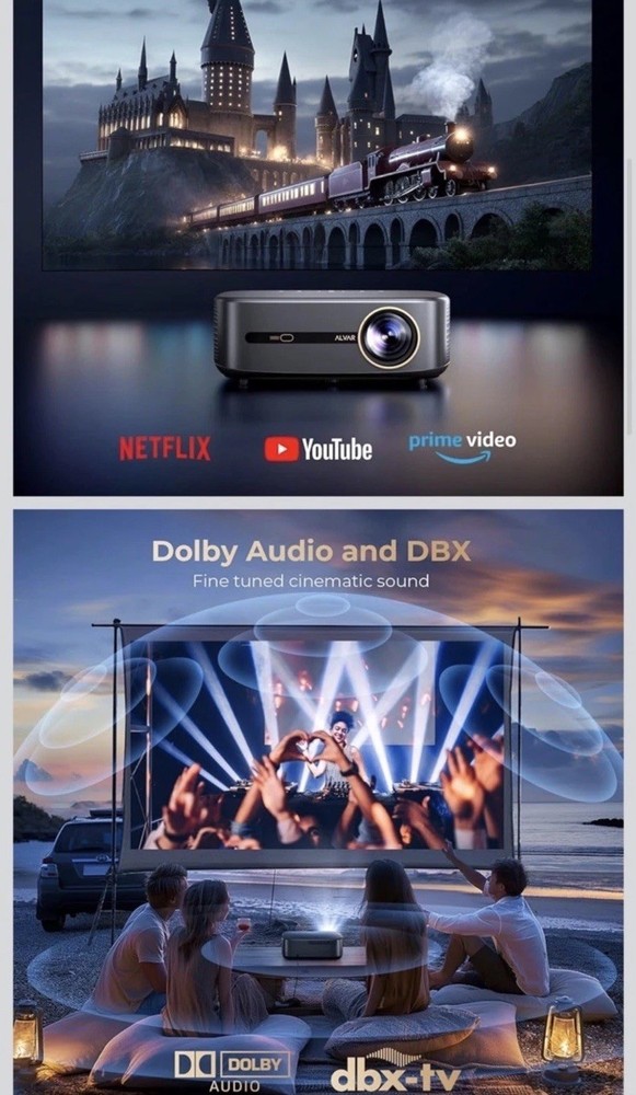 ALVAR Mini Smart Projector HD Home Theater WiFi Bluetooth w/ Remote – Tested