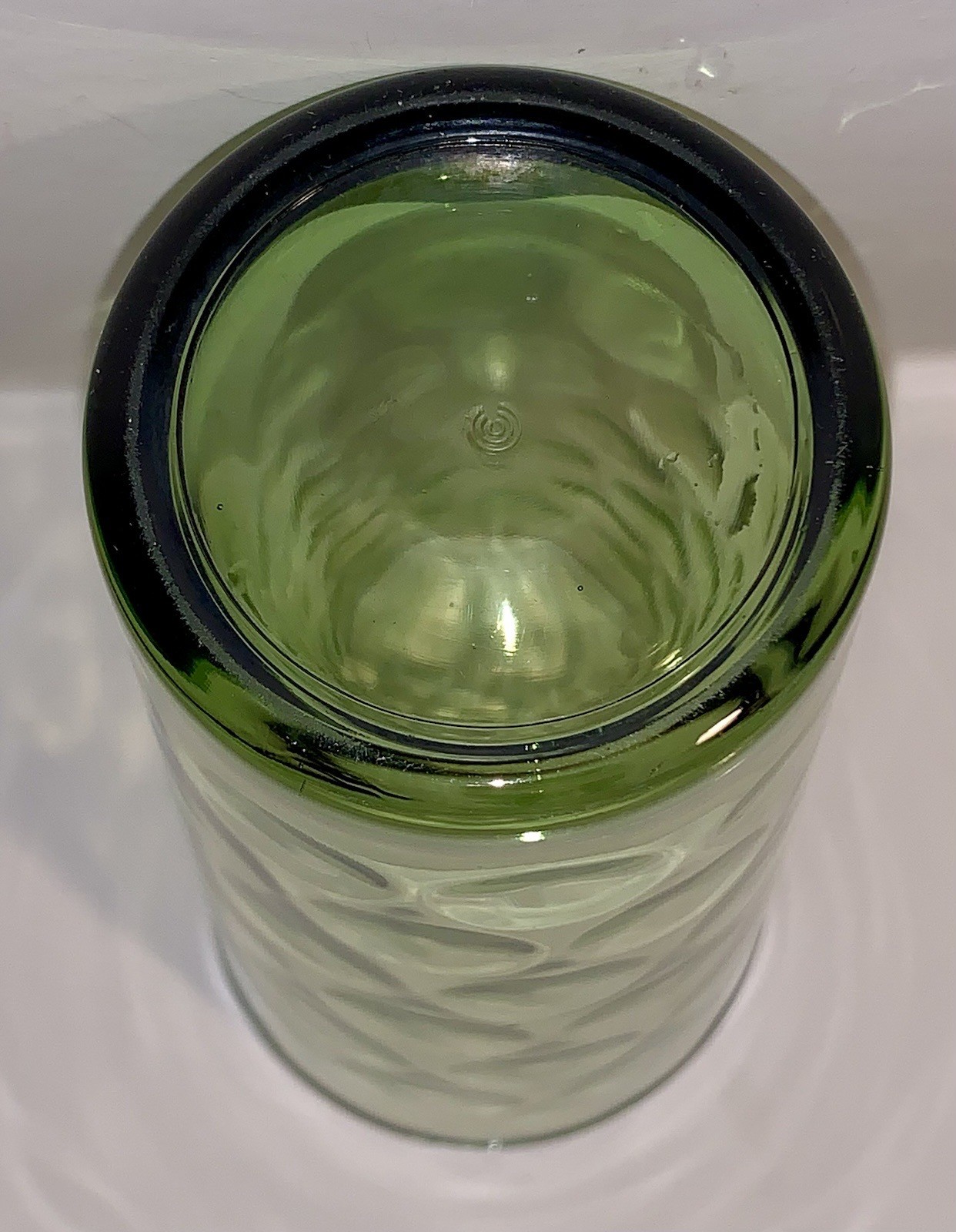 Vintage MCM Hazel Atlas Green El Dorado Optic Dot Glass Tumbler