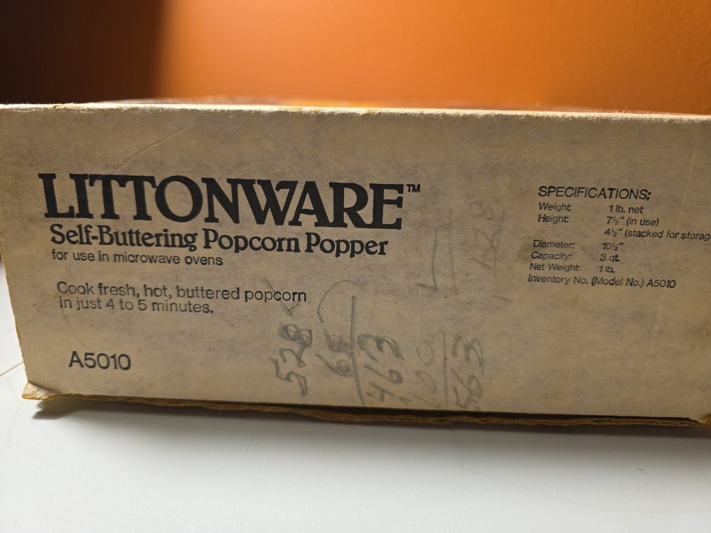 Littonware Self-buttering Popcorn Popper , Tested And Works, Still In Box.