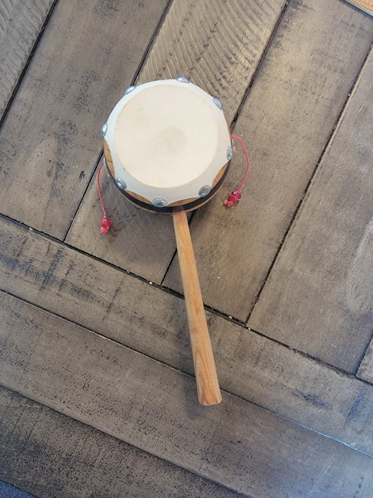 Monkey Spinning Balance Double-Sided Drum Percussion 9"