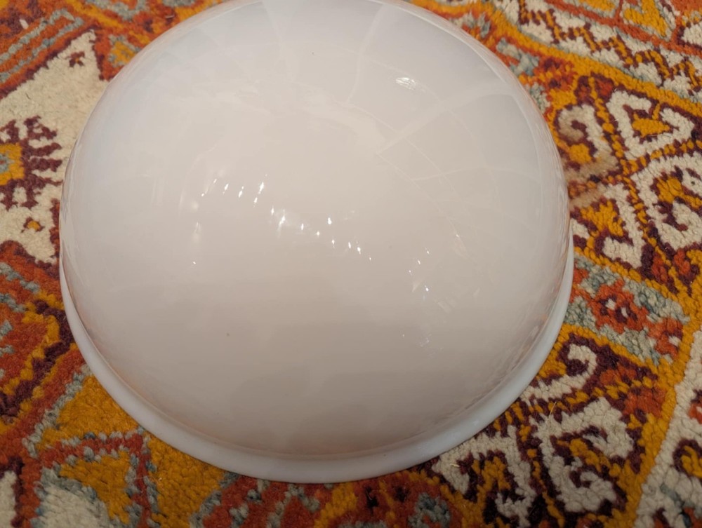 Opaline Bronze Light Ceiling Art Deco Large Round Full Moon