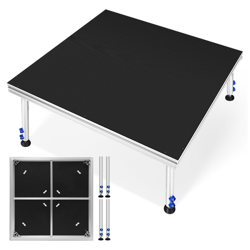 Portable Stage 4x4 ft Aluminum Performance Deck 24"-40" Adjustable Height Risers