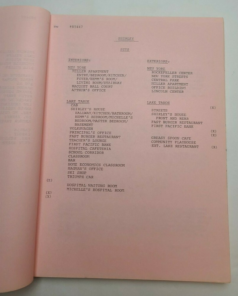SHIRLEY / Robert Hamilton 1979 Unproduced TV Script PILOT, Producer Jon Epstein
