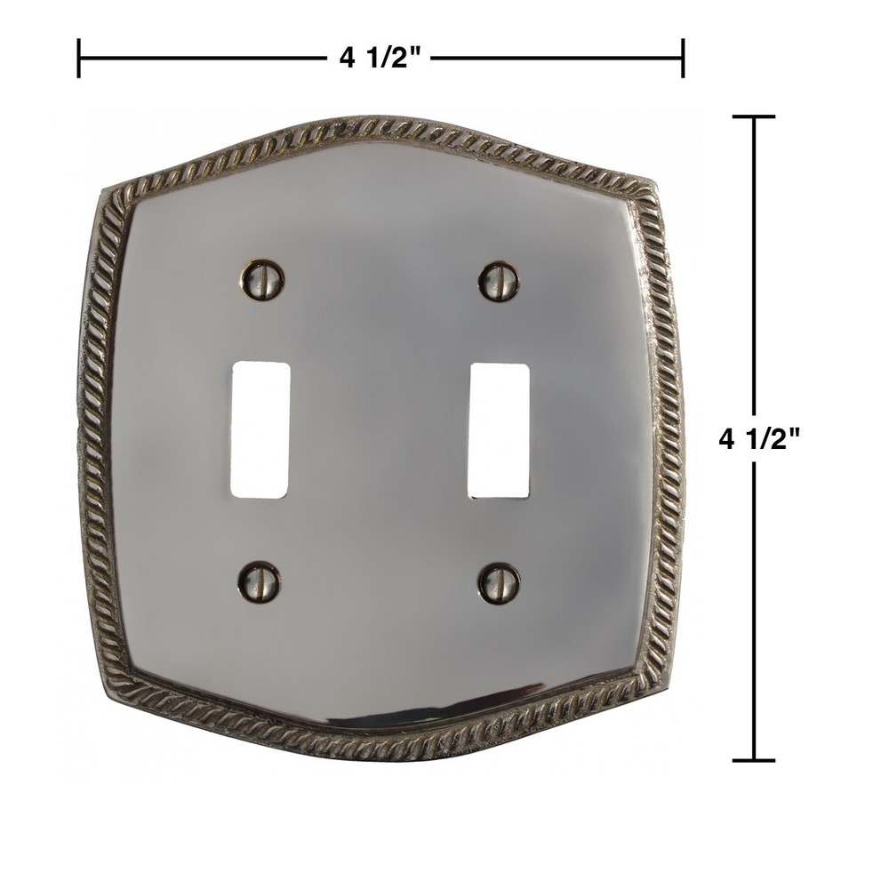 Toggle Switch Plate Chrome-Plated Solid Brass Finish Renovators Supply
