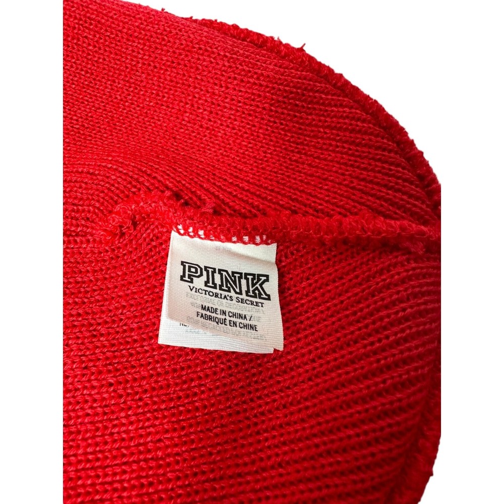 Pink Victoria Secret Red Beanie Polyester OS