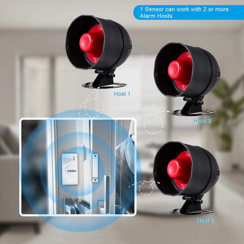 Home Siren Security Alarm System+2 Motion Detector 2 Remote Control KERUI