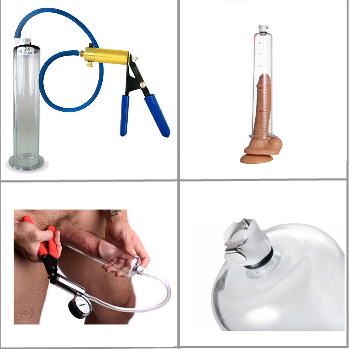 Penis Vacuum Pump Enhancer 9Inch Length Untapered Gauge Cylinder Diameter 1.7-3"