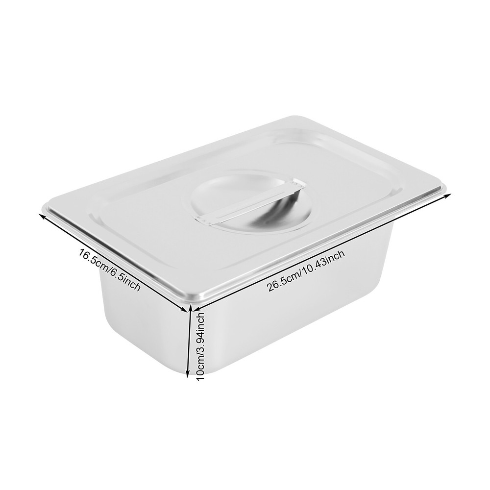6pcs Stainless Steel Trays With Lids, Food Storage Containers Stackable Pans 4L