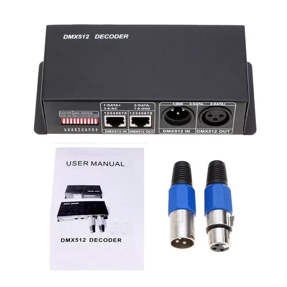 4CH DMX 512 Decoder Led strip Digital Controller RGBW 4 Channel Dimmer DC12V-24V