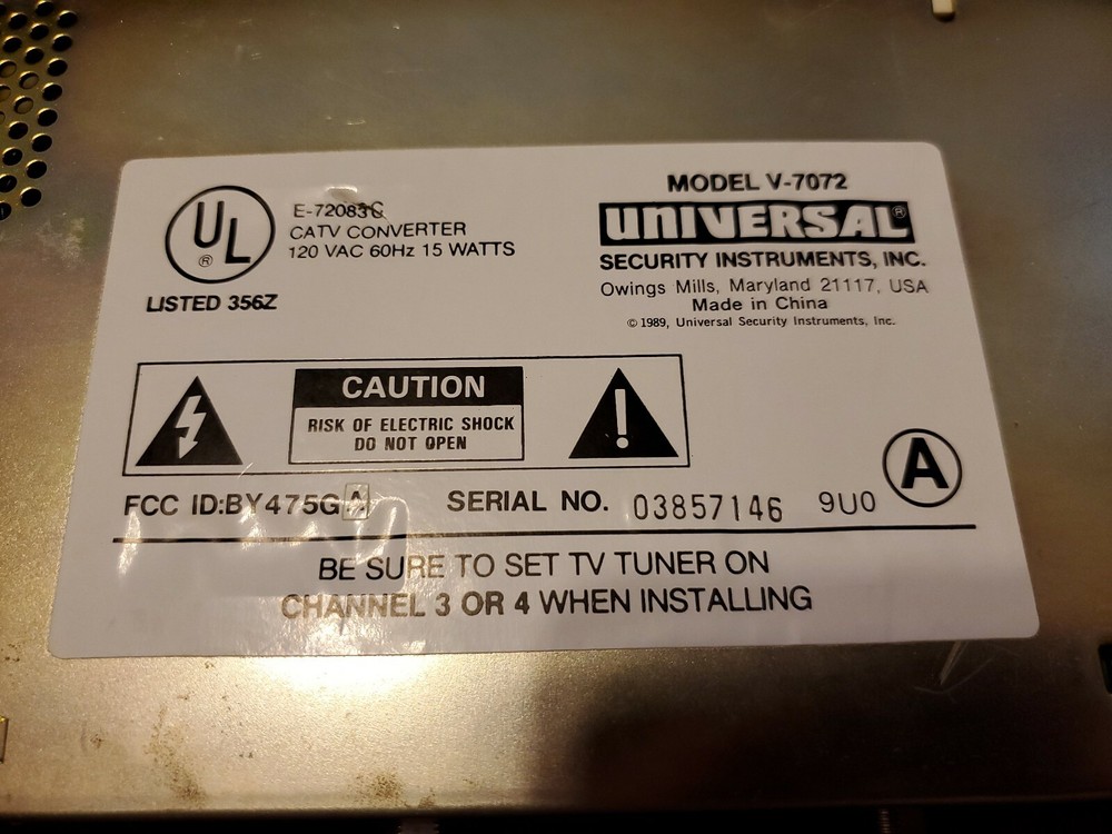 Universal Wireless Remote Control TV/Cable Channel Tuner, Universal Wireless