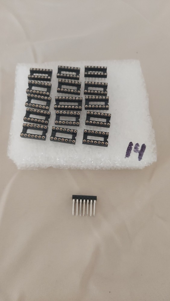 16 Pcs 14 PIN DIP IC SOCKET ROUND HOLE tinned wire wrap pins