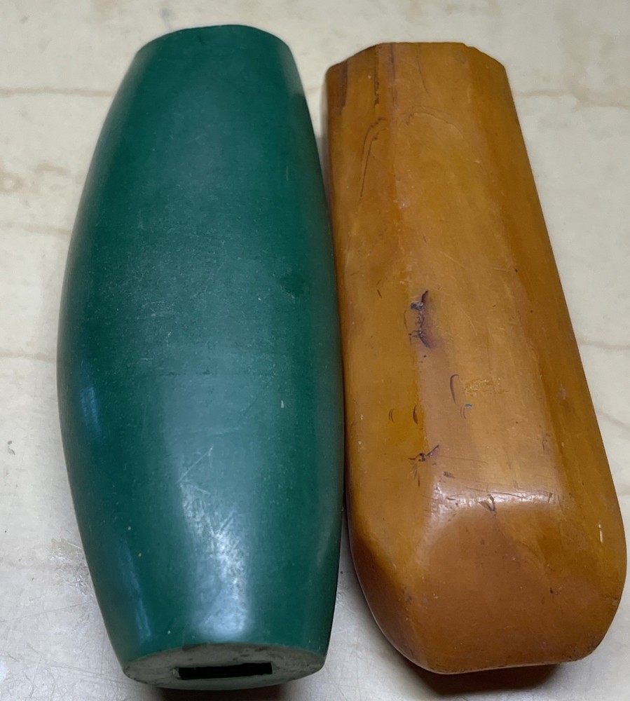 2 Partial Bakelite & Other Plastic Utensil 3” Handles For Repurposing Vintage