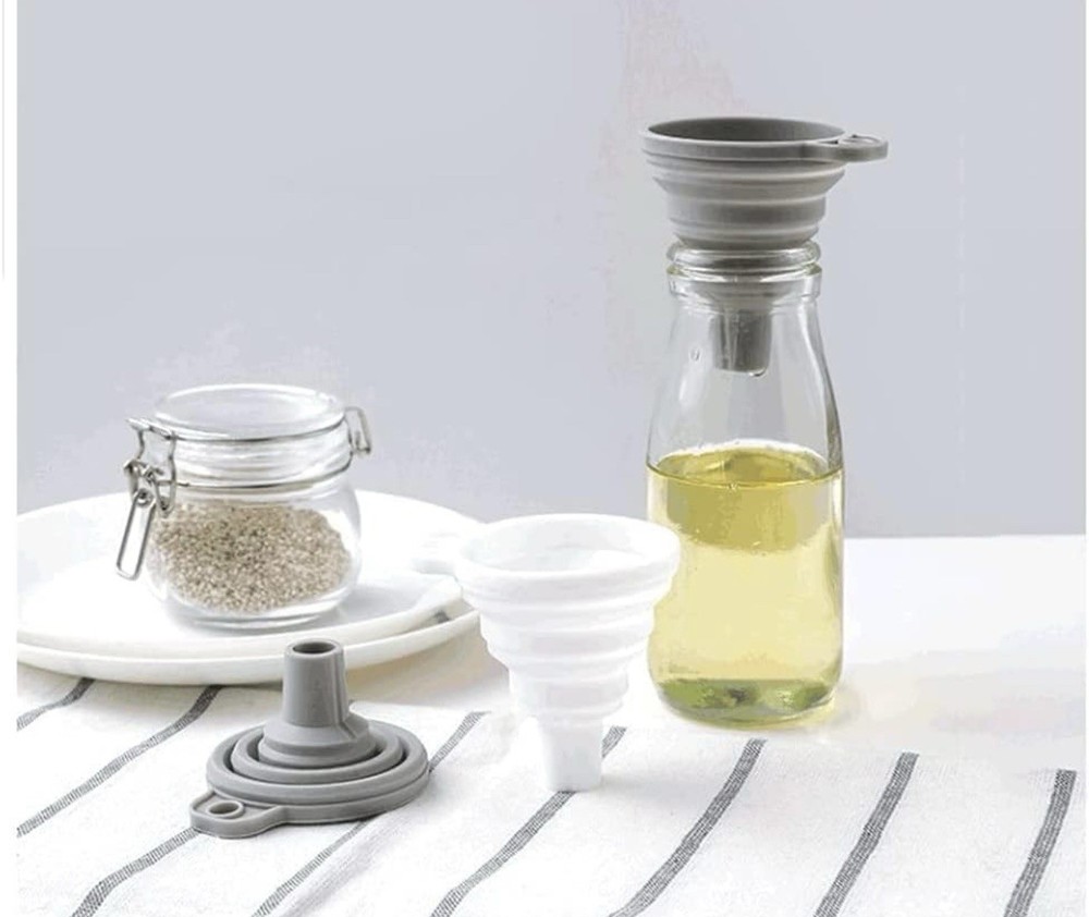 Multi-use Kitchen Funnel Small Foldable Collapsible Gray - A0221