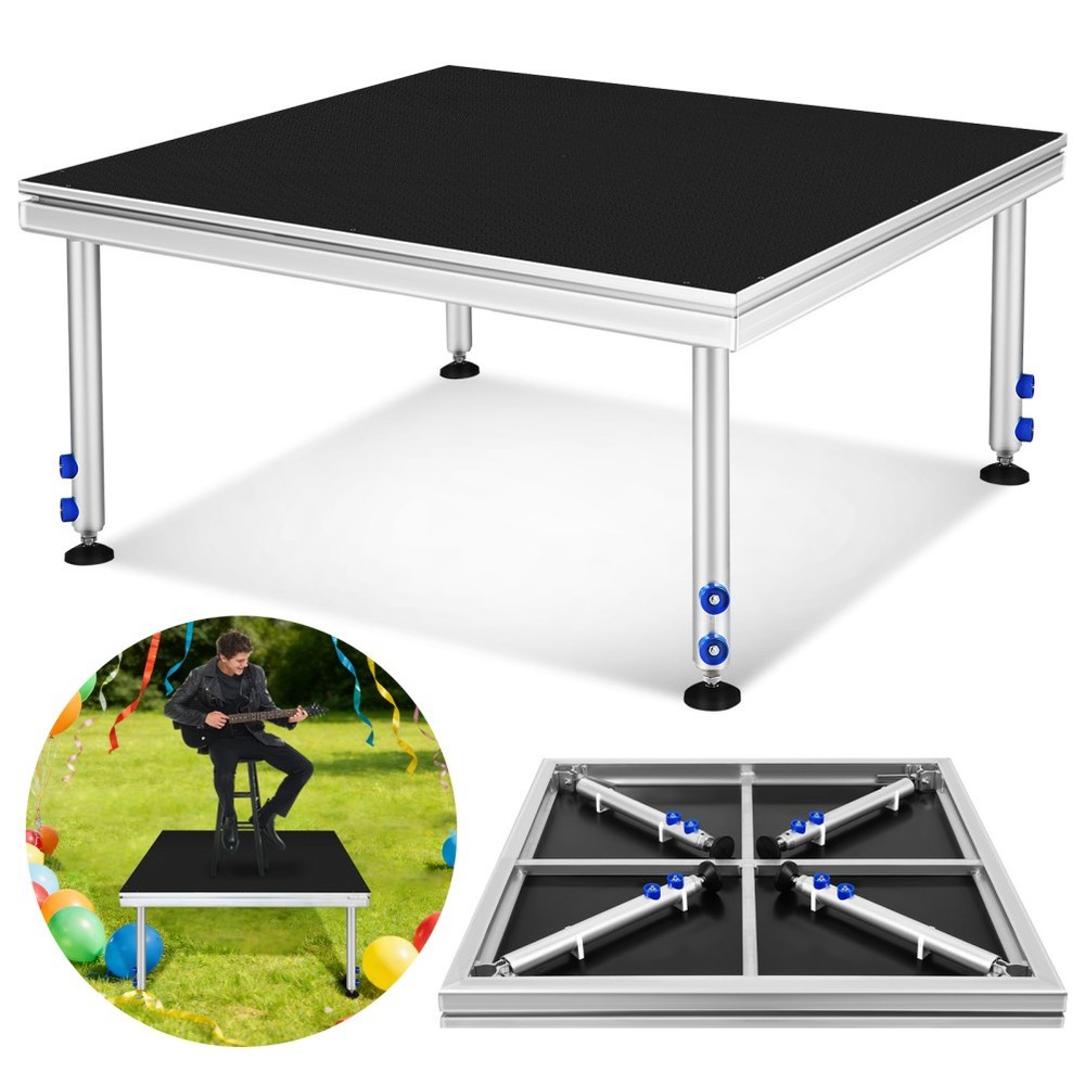 4×4 ft Portable Stage Platform Adjustable Height Stage & Foldable Legs 24''-40''