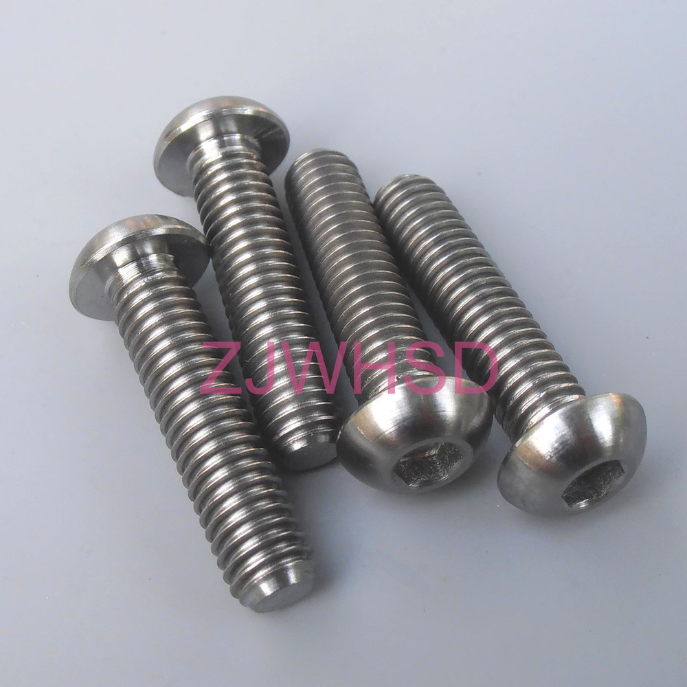 4pcs M6 x 25 mm Ti Titanium Screw Bolt Allen Hex Socket Button Head / Bicycle