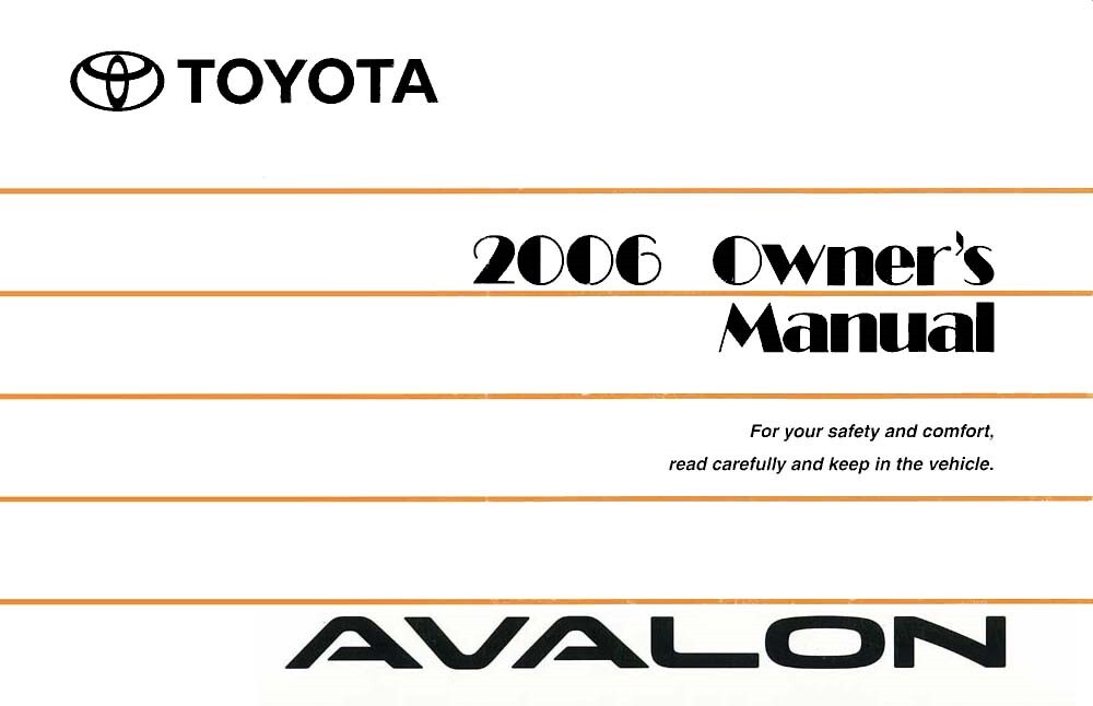 2006 Toyota Avalon Owner's Manual