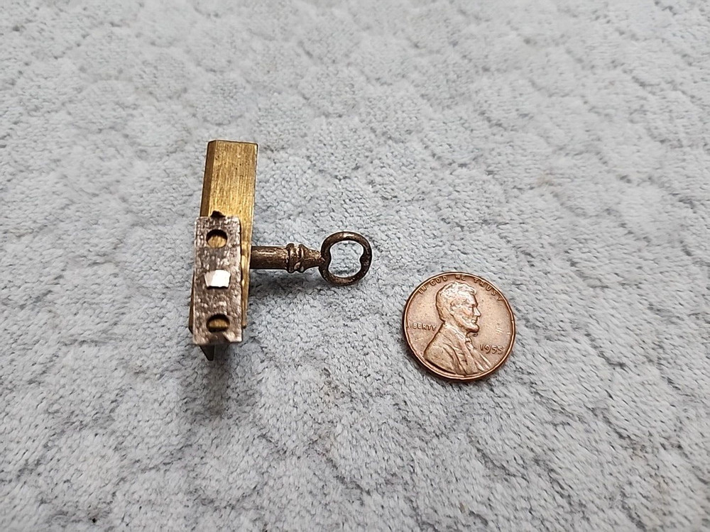 Early Chest Lock Brass Tiny NOS